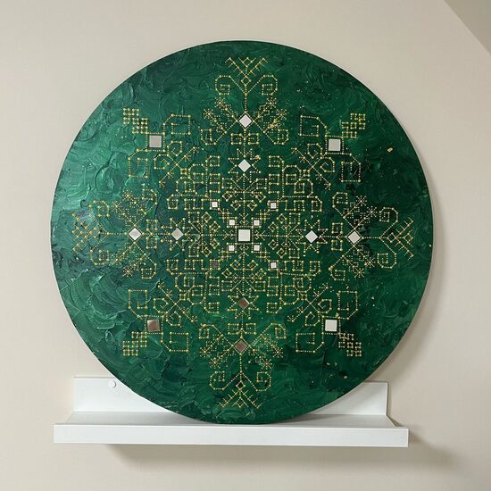 Zaļā mandala "Latvju zīmes"