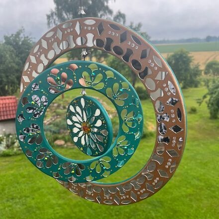 Saules ķērājs ar 3 apļiem Tirkīzs/bronza