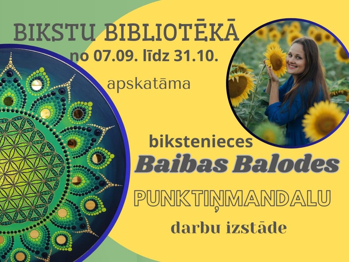 Punktiņmandalu izstāde Biktu bibliotēkā